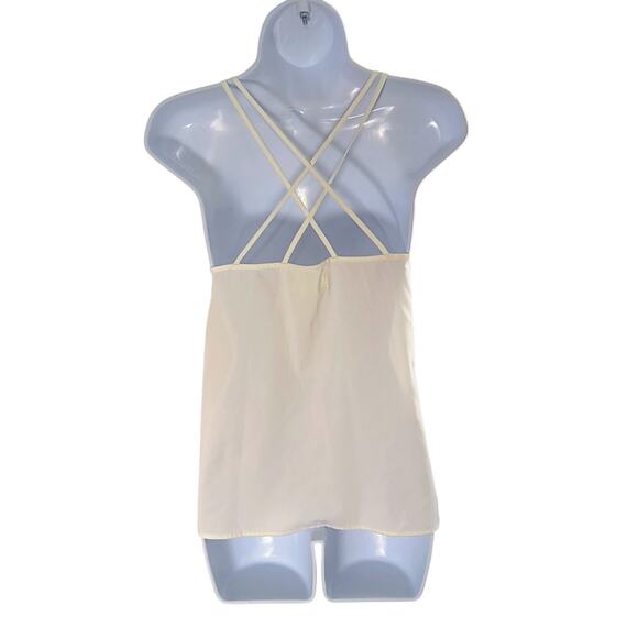 Abercrombie & Fitch Strappy Tank Top women's Size L Cream Color Crepe Pullover - Picture 4 of 10